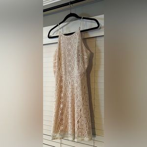 Light Pink and White Lace Aqua Dress